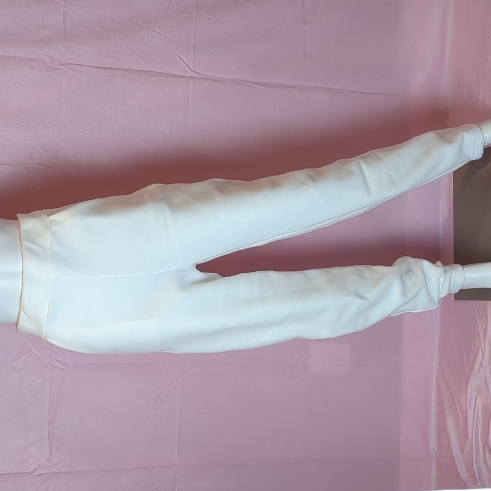 Boohoo White Oversized Fleece Boyfriend Joggers with Pockets size 4